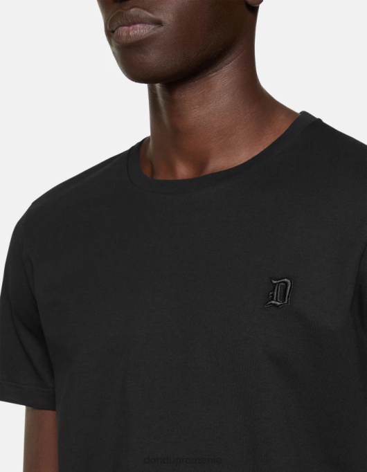 bărbați tricou din tricou cu fiti regulate V84D796 îmbrăcăminte negru DONDUP