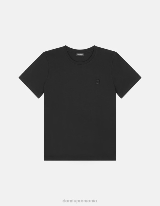 bărbați tricou din tricou cu fiti regulate V84D796 îmbrăcăminte negru DONDUP