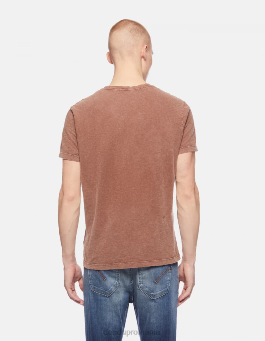 bărbați tricou din tricou cu fiti regulate V84D798 îmbrăcăminte cioccolato DONDUP