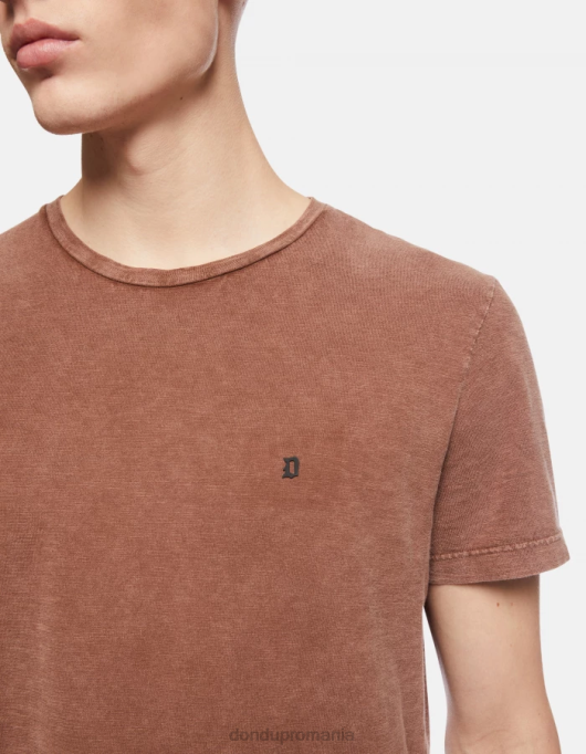 bărbați tricou din tricou cu fiti regulate V84D798 îmbrăcăminte cioccolato DONDUP