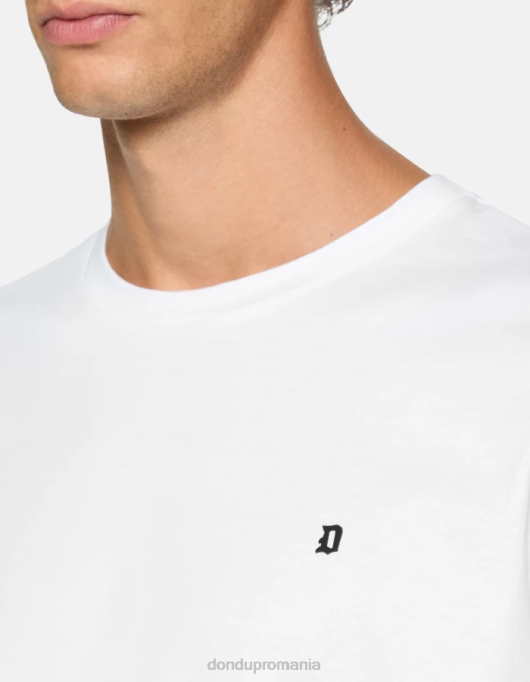bărbați tricou din tricou cu fiti regulate V84D799 îmbrăcăminte alb DONDUP