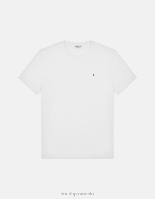 bărbați tricou din tricou cu fiti regulate V84D799 îmbrăcăminte alb DONDUP