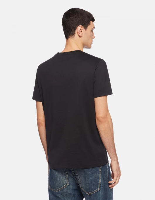 bărbați tricou din tricou cu fiti regulate V84D810 îmbrăcăminte negru DONDUP