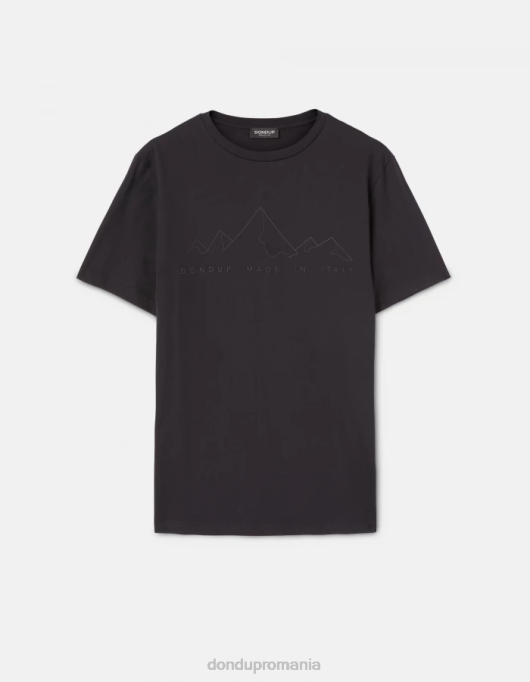 bărbați tricou din tricou cu fiti regulate V84D810 îmbrăcăminte negru DONDUP