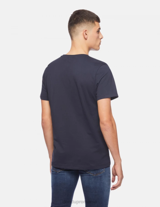 bărbați tricou din tricou cu fiti regulate V84D813 îmbrăcăminte albastru marin DONDUP