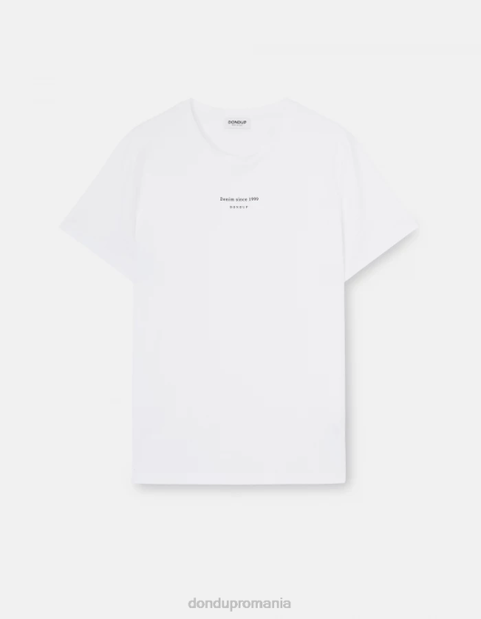 bărbați tricou din tricou cu fiti regulate V84D814 îmbrăcăminte alb DONDUP