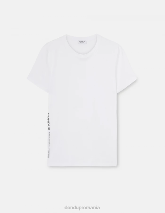 bărbați tricou din tricou cu fiti regulate V84D815 îmbrăcăminte alb DONDUP