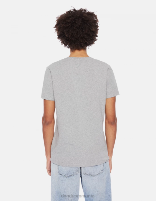 bărbați tricou slim-fit din jerseu V84D792 îmbrăcăminte gri DONDUP