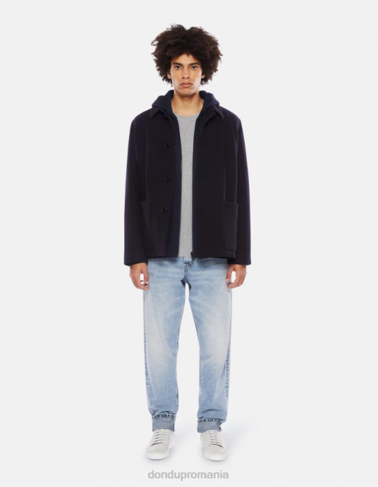 bărbați tricou slim-fit din jerseu V84D792 îmbrăcăminte gri DONDUP