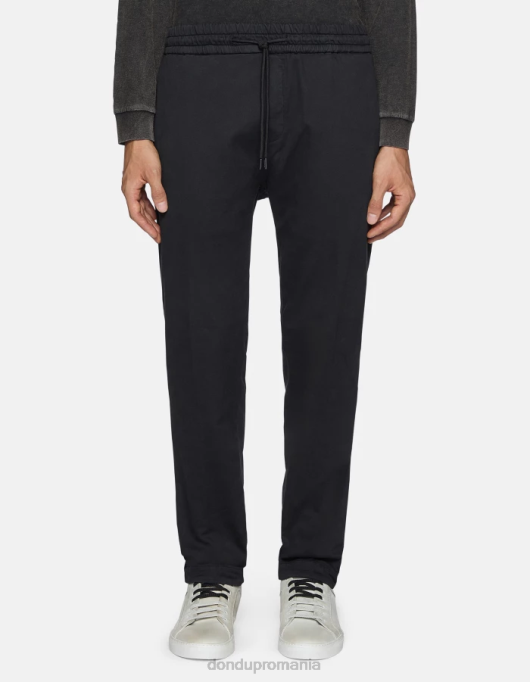bărbați dom pantaloni de jogging din catifea V84D745 îmbrăcăminte negru DONDUP