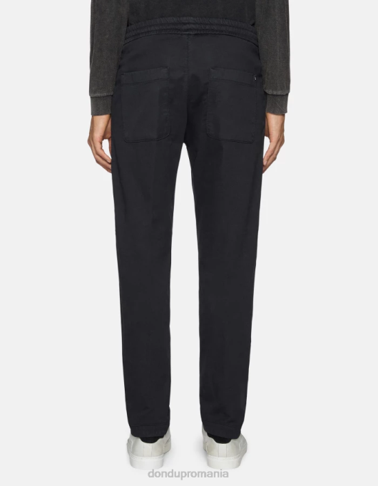 bărbați dom pantaloni de jogging din catifea V84D745 îmbrăcăminte negru DONDUP