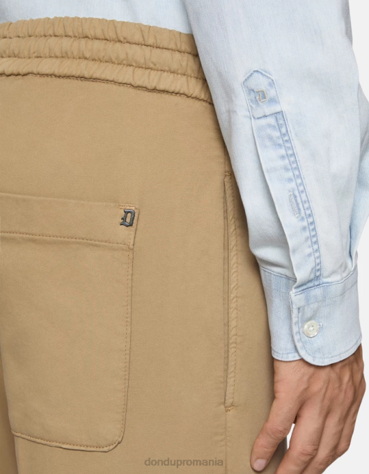 bărbați dom pantaloni de jogging din catifea V84D746 îmbrăcăminte nisip DONDUP
