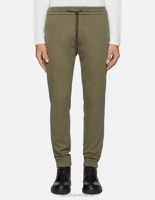 bărbați dom pantaloni de jogging din catifea V84D747 îmbrăcăminte verde salvie DONDUP