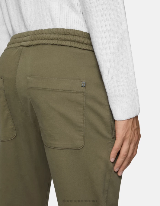 bărbați dom pantaloni de jogging din catifea V84D747 îmbrăcăminte verde salvie DONDUP