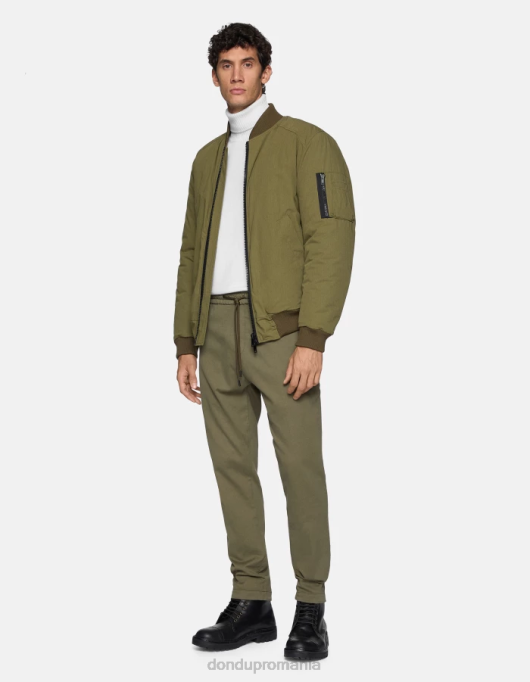 bărbați dom pantaloni de jogging din catifea V84D747 îmbrăcăminte verde salvie DONDUP