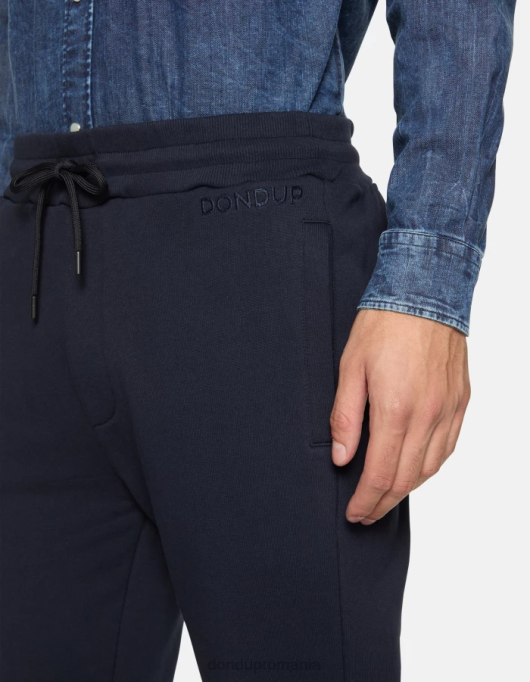 bărbați pantaloni de jogging din fleece cu fiti regulate V84D713 îmbrăcăminte albastru marin DONDUP