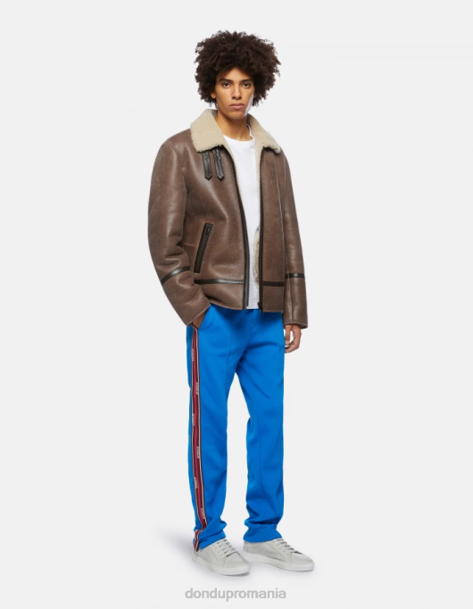 bărbați pantaloni de jogging din fleece cu fiti regulate V84D753 îmbrăcăminte turcoaz DONDUP