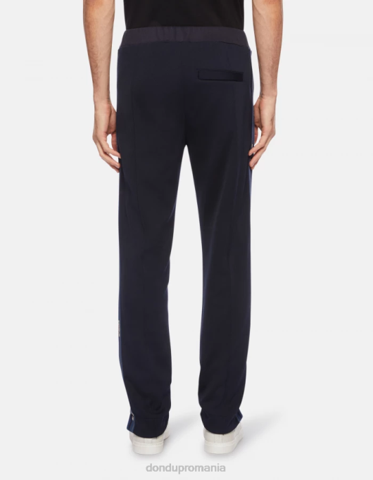 bărbați pantaloni de jogging din fleece cu fiti regulate V84D754 îmbrăcăminte albastru marin DONDUP