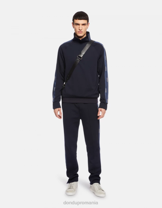 bărbați pantaloni de jogging din fleece cu fiti regulate V84D754 îmbrăcăminte albastru marin DONDUP