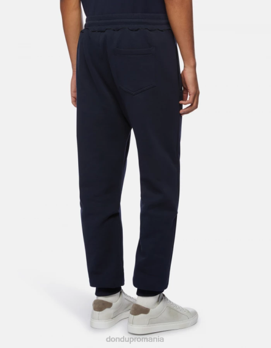 bărbați pantaloni de jogging din fleece cu fiti regulate V84D771 îmbrăcăminte albastru marin DONDUP