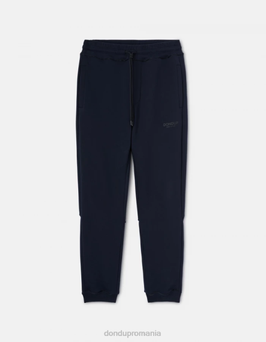 bărbați pantaloni de jogging din fleece cu fiti regulate V84D771 îmbrăcăminte albastru marin DONDUP