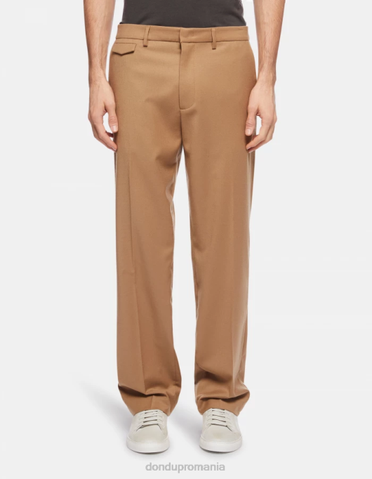 bărbați pantaloni largi de flanel Louis V84D681 îmbrăcăminte cămilă DONDUP