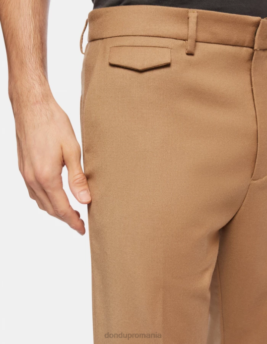 bărbați pantaloni largi de flanel Louis V84D681 îmbrăcăminte cămilă DONDUP