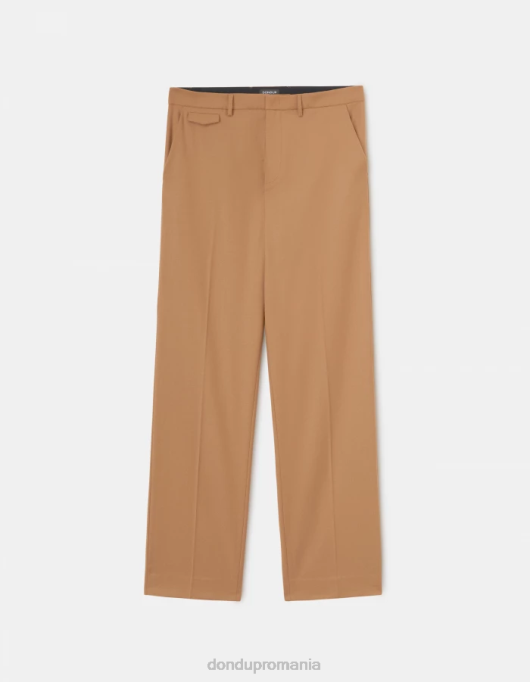 bărbați pantaloni largi de flanel Louis V84D681 îmbrăcăminte cămilă DONDUP