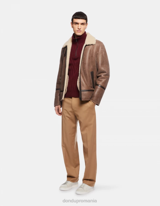 bărbați pantaloni largi de flanel Louis V84D681 îmbrăcăminte cămilă DONDUP