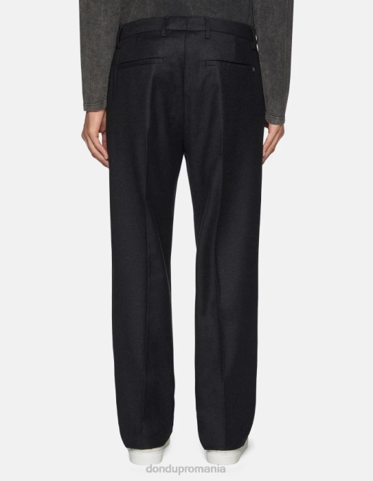 bărbați pantaloni largi de flanel Louis V84D682 îmbrăcăminte asfalt DONDUP