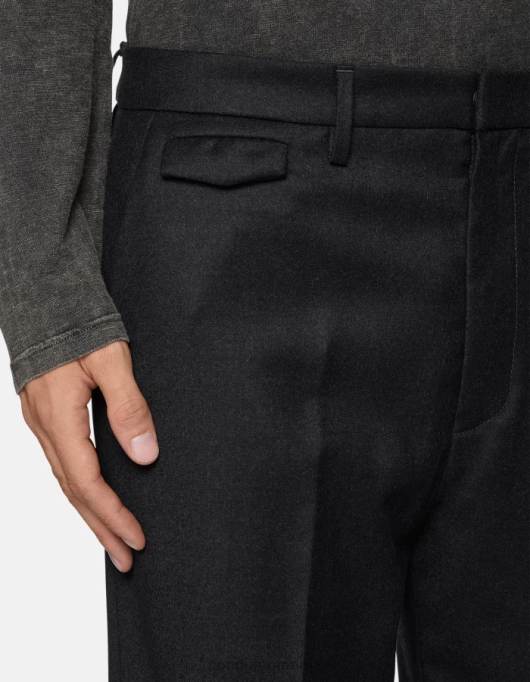 bărbați pantaloni largi de flanel Louis V84D682 îmbrăcăminte asfalt DONDUP