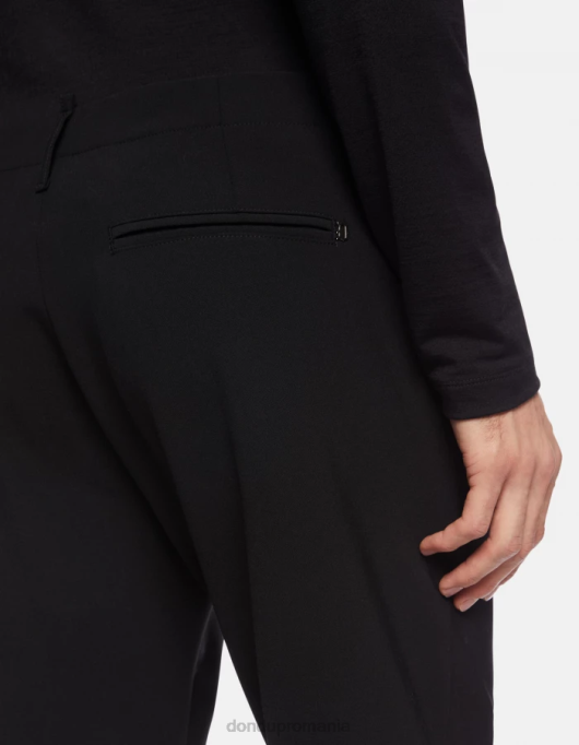 bărbați pantaloni ben carot-fit din lână V84D706 îmbrăcăminte negru DONDUP