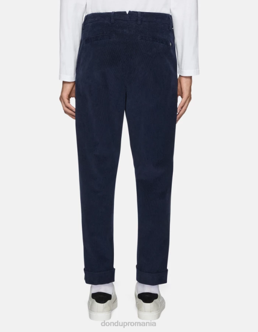 bărbați pantaloni de catifea oscar morcov V84D734 îmbrăcăminte albastru marin DONDUP