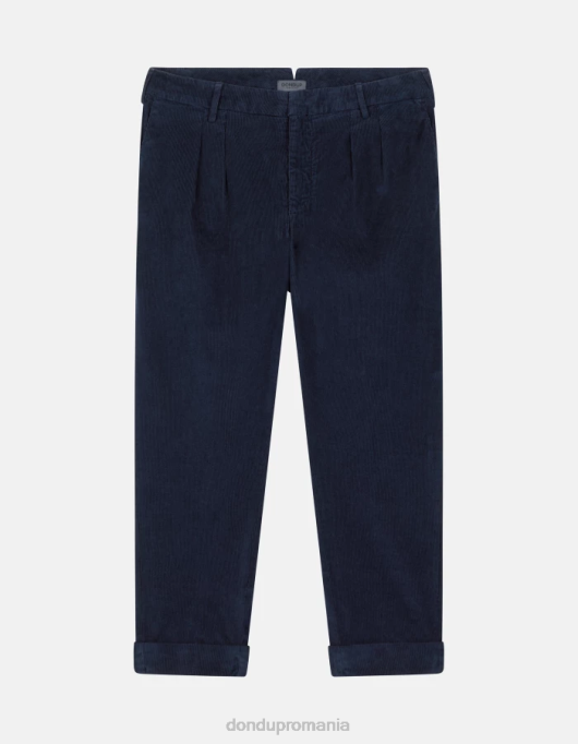 bărbați pantaloni de catifea oscar morcov V84D734 îmbrăcăminte albastru marin DONDUP
