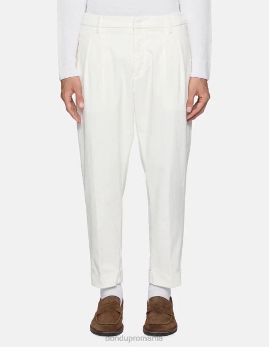 bărbați pantaloni de catifea oscar morcov V84D735 îmbrăcăminte alabastru DONDUP