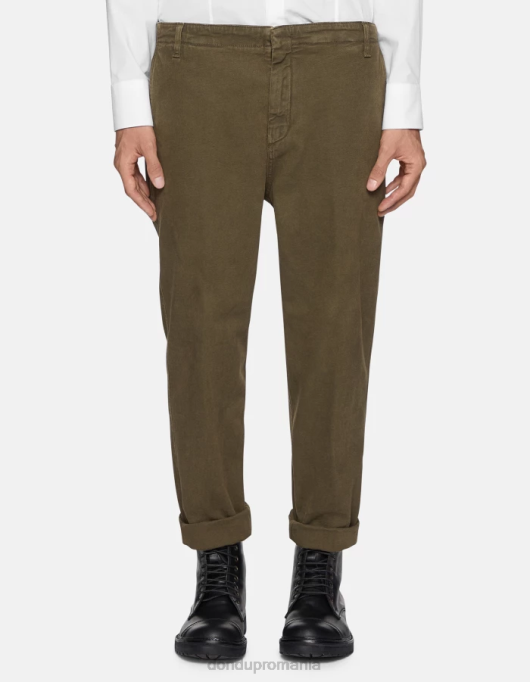 bărbați pantaloni din bumbac zyan morcov V84D751 îmbrăcăminte verde armată DONDUP