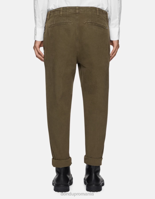 bărbați pantaloni din bumbac zyan morcov V84D751 îmbrăcăminte verde armată DONDUP