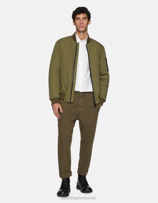 bărbați pantaloni din bumbac zyan morcov V84D751 îmbrăcăminte verde armată DONDUP