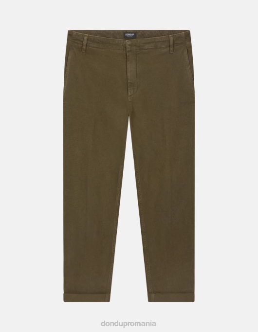 bărbați pantaloni din bumbac zyan morcov V84D751 îmbrăcăminte verde armată DONDUP