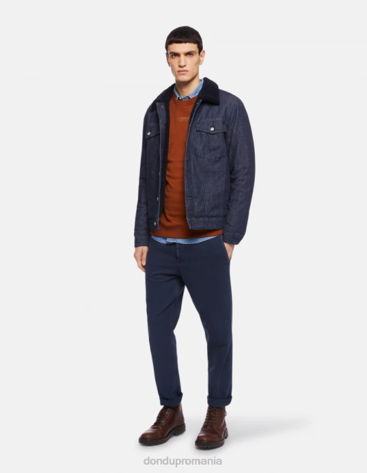 bărbați pantaloni din bumbac zyan morcov V84D752 îmbrăcăminte albastru marin DONDUP