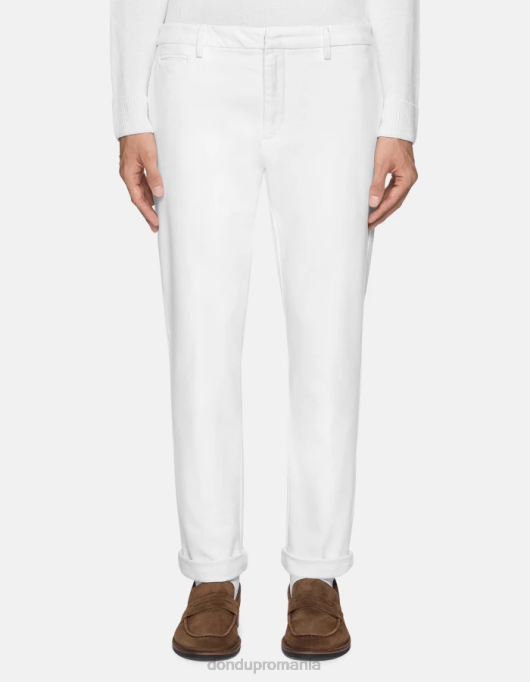 bărbați pantaloni joe din bumbac cart-fit V84D749 îmbrăcăminte alb DONDUP