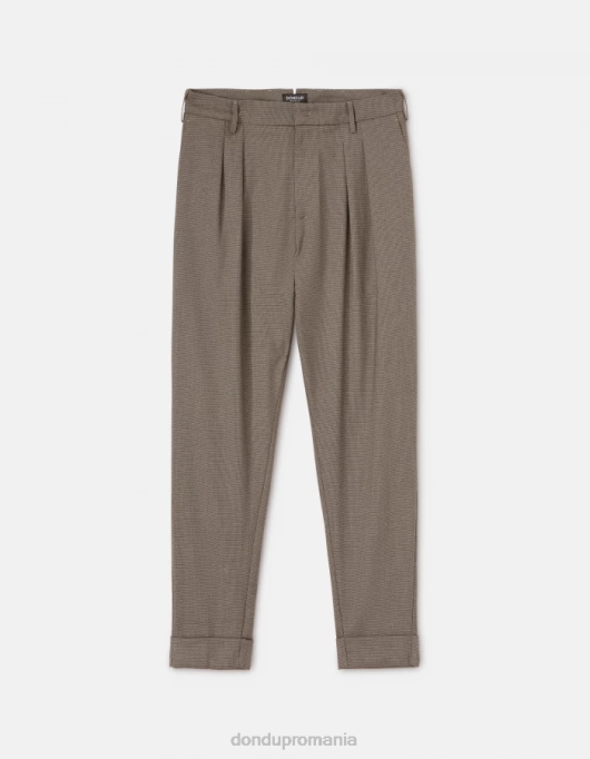 bărbați pantaloni oscar morcov din amestec de lână V84D744 îmbrăcăminte cortecia DONDUP