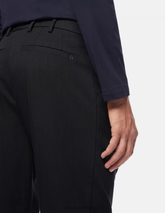 bărbați pantaloni oscar morcov din amestec de lână V84D759 îmbrăcăminte albastru marin DONDUP