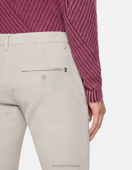 bărbați pantaloni de catifea spiritissimo cu ajustări regulate V84D718 îmbrăcăminte gri deschis DONDUP