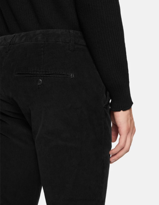 bărbați pantaloni de catifea spiritissimo cu ajustări regulate V84D721 îmbrăcăminte negru DONDUP