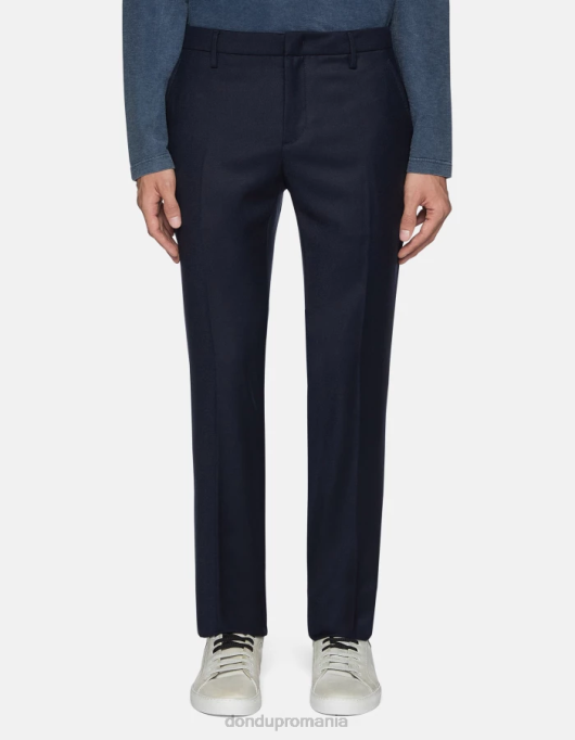 bărbați pantaloni de flanel cu ajustări regulate spiritissimo V84D678 îmbrăcăminte albastru marin DONDUP