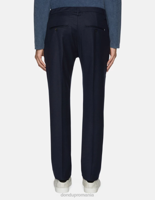 bărbați pantaloni de flanel cu ajustări regulate spiritissimo V84D678 îmbrăcăminte albastru marin DONDUP