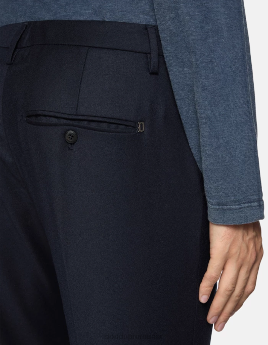 bărbați pantaloni de flanel cu ajustări regulate spiritissimo V84D678 îmbrăcăminte albastru marin DONDUP