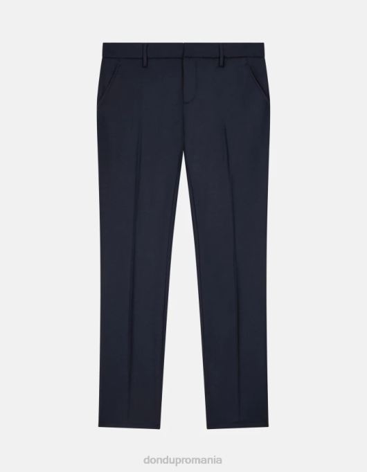 bărbați pantaloni de flanel cu ajustări regulate spiritissimo V84D678 îmbrăcăminte albastru marin DONDUP