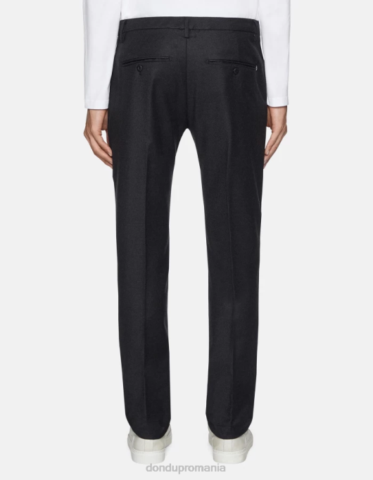 bărbați pantaloni de flanel cu ajustări regulate spiritissimo V84D679 îmbrăcăminte asfalt DONDUP